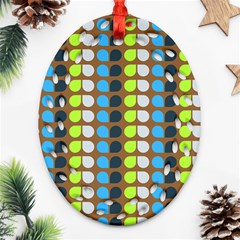 Colorful Leaf Pattern Ornament (oval Filigree)  by GardenOfOphir