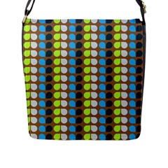 Colorful Leaf Pattern Flap Messenger Bag (l)  by GardenOfOphir