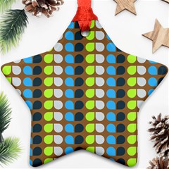 Colorful Leaf Pattern Ornament (star)  by GardenOfOphir