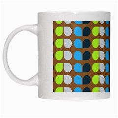 Colorful Leaf Pattern White Mugs by GardenOfOphir