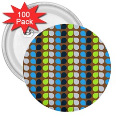 Colorful Leaf Pattern 3  Buttons (100 Pack)  by GardenOfOphir