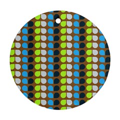 Colorful Leaf Pattern Round Ornament (two Sides)  by GardenOfOphir