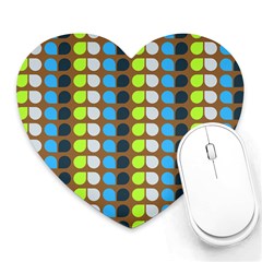 Colorful Leaf Pattern Heart Mousepads by GardenOfOphir