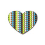 Colorful Leaf Pattern Heart Coaster (4 pack)  Front