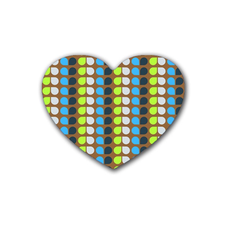 Colorful Leaf Pattern Heart Coaster (4 pack) 