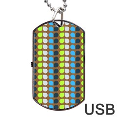 Colorful Leaf Pattern Dog Tag Usb Flash (two Sides)  by GardenOfOphir