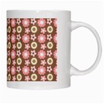 Cute Floral Pattern White Mugs Right