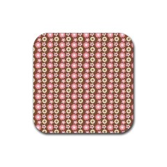 Cute Floral Pattern Rubber Coaster (square)  by GardenOfOphir