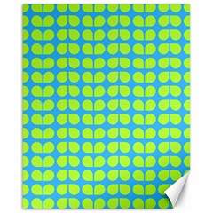 Blue Lime Leaf Pattern Canvas 16  X 20   by GardenOfOphir