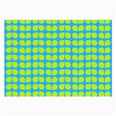 Blue Lime Leaf Pattern Large Glasses Cloth by GardenOfOphir