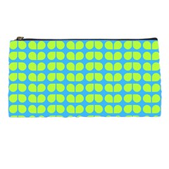 Blue Lime Leaf Pattern Pencil Cases by GardenOfOphir