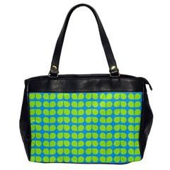 Blue Lime Leaf Pattern Office Handbags by GardenOfOphir