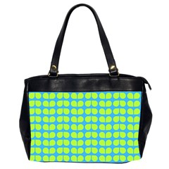 Blue Lime Leaf Pattern Office Handbags (2 Sides)  by GardenOfOphir