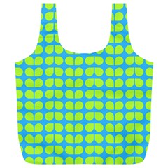 Blue Lime Leaf Pattern Full Print Recycle Bags (l)  by GardenOfOphir