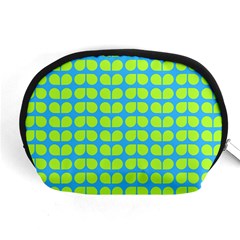 Blue Lime Leaf Pattern Accessory Pouches (medium)  by GardenOfOphir