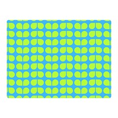 Blue Lime Leaf Pattern Double Sided Flano Blanket (mini)  by GardenOfOphir