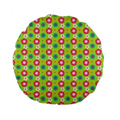 Cute Floral Pattern Standard 15  Premium Round Cushions