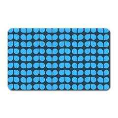 Blue Gray Leaf Pattern Magnet (rectangular) by GardenOfOphir