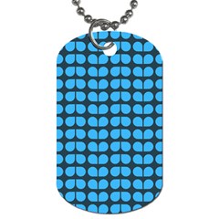 Blue Gray Leaf Pattern Dog Tag (two Sides) by GardenOfOphir