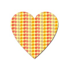 Colorful Leaf Pattern Heart Magnet by GardenOfOphir