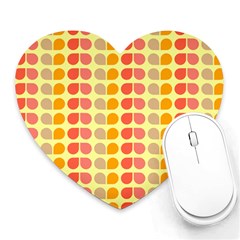 Colorful Leaf Pattern Heart Mousepads by GardenOfOphir