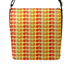 Colorful Leaf Pattern Flap Messenger Bag (l)  by GardenOfOphir