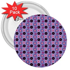 Cute Floral Pattern 3  Buttons (10 Pack)  by GardenOfOphir