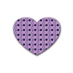 Cute Floral Pattern Rubber Coaster (Heart)  Front