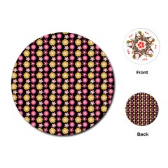 Cute Floral Pattern Playing Cards (round)  by GardenOfOphir