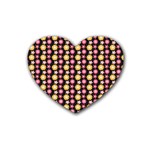 Cute Floral Pattern Heart Coaster (4 pack)  Front