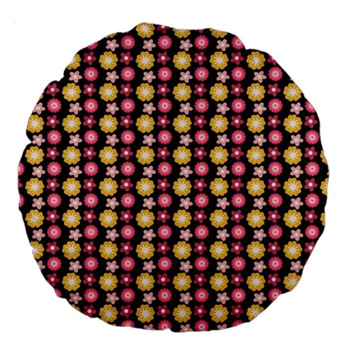 Cute Floral Pattern Large 18  Premium Flano Round Cushions