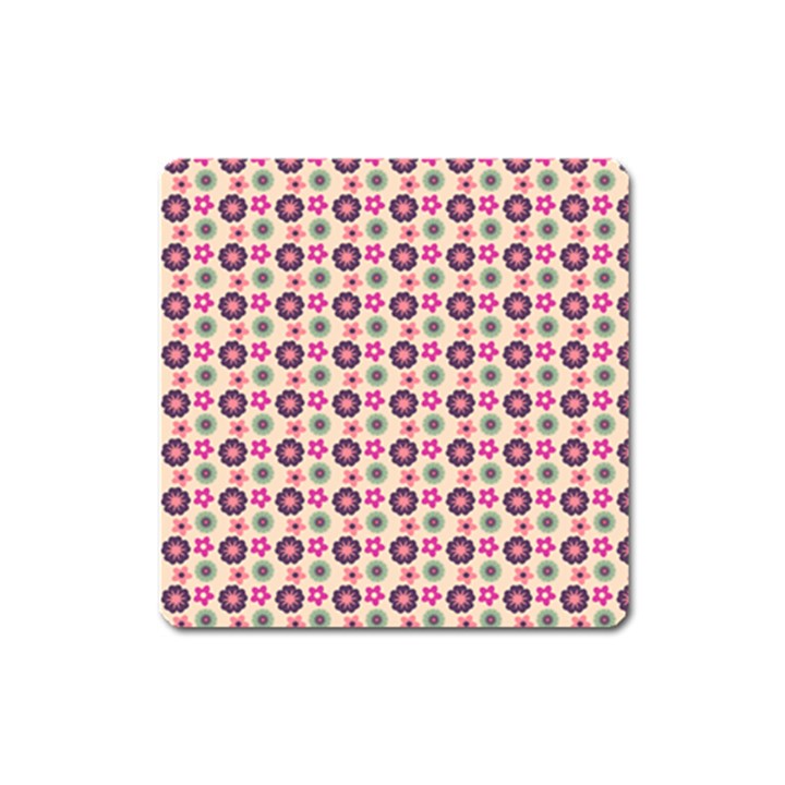 Cute Floral Pattern Square Magnet