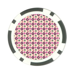 Cute Floral Pattern Poker Chip Card Guards by GardenOfOphir