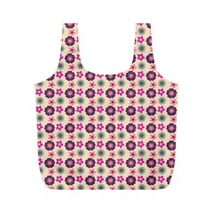 Cute Floral Pattern Full Print Recycle Bags (m)  by GardenOfOphir