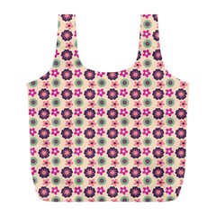 Cute Floral Pattern Full Print Recycle Bags (l)  by GardenOfOphir