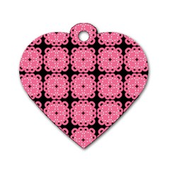 Cute Pretty Elegant Pattern Dog Tag Heart (One Side)