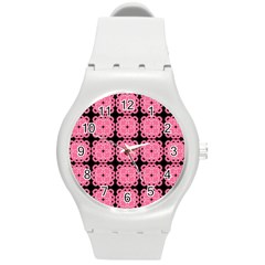 Cute Pretty Elegant Pattern Round Plastic Sport Watch (M)