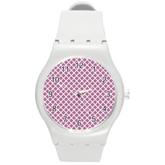 Cute Pretty Elegant Pattern Round Plastic Sport Watch (m) by GardenOfOphir