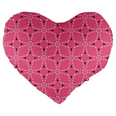 Cute Pretty Elegant Pattern Large 19  Premium Flano Heart Shape Cushions by GardenOfOphir