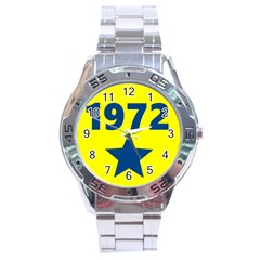 1972 Stainless Steel Men s Watch by digitaldivadesigns