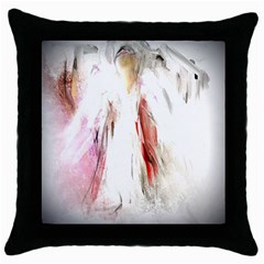 Abstract Angel In White Throw Pillow Cases (black) by digitaldivadesigns