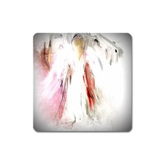 Abstract Angel In White Square Magnet by digitaldivadesigns