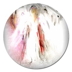 Abstract Angel In White Magnet 5  (round)