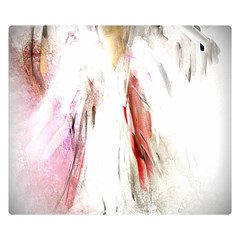 Abstract Angel In White Double Sided Flano Blanket (small)  by digitaldivadesigns