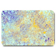 Abstract Earth Tones With Blue  Large Doormat  by digitaldivadesigns