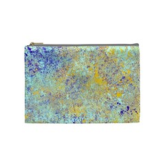 Abstract Earth Tones With Blue  Cosmetic Bag (medium)  by digitaldivadesigns