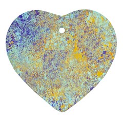 Abstract Earth Tones With Blue  Ornament (heart) 