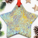 Abstract Earth Tones With Blue  Ornament (Star)  Front