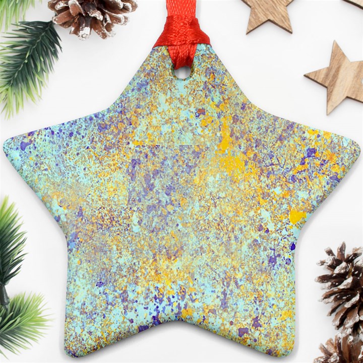 Abstract Earth Tones With Blue  Ornament (Star) 