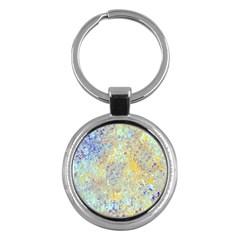 Abstract Earth Tones With Blue  Key Chains (round) 